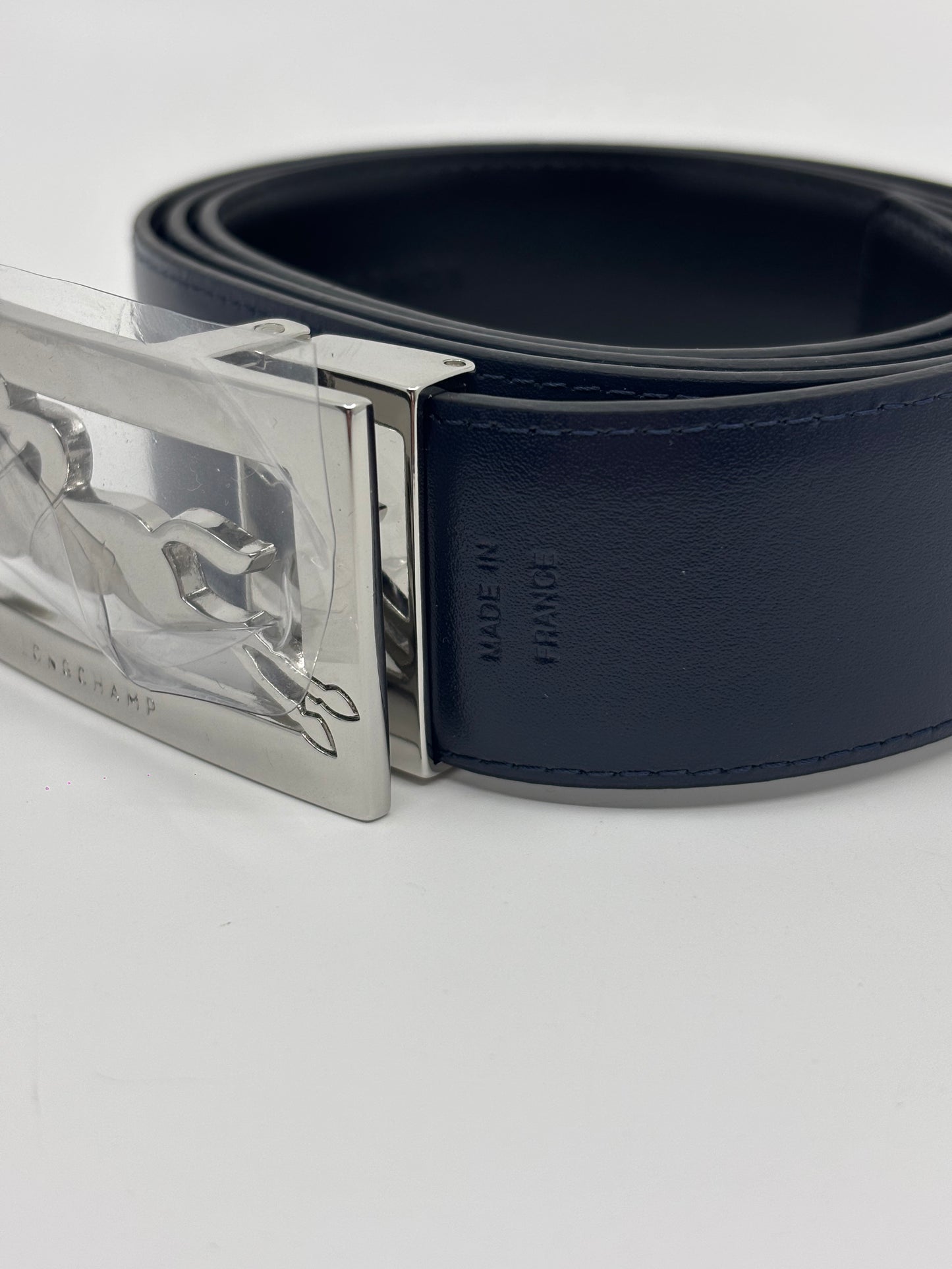 Cinturón reversible Delta Box Cuero Negro/Azuk marino Longchamp