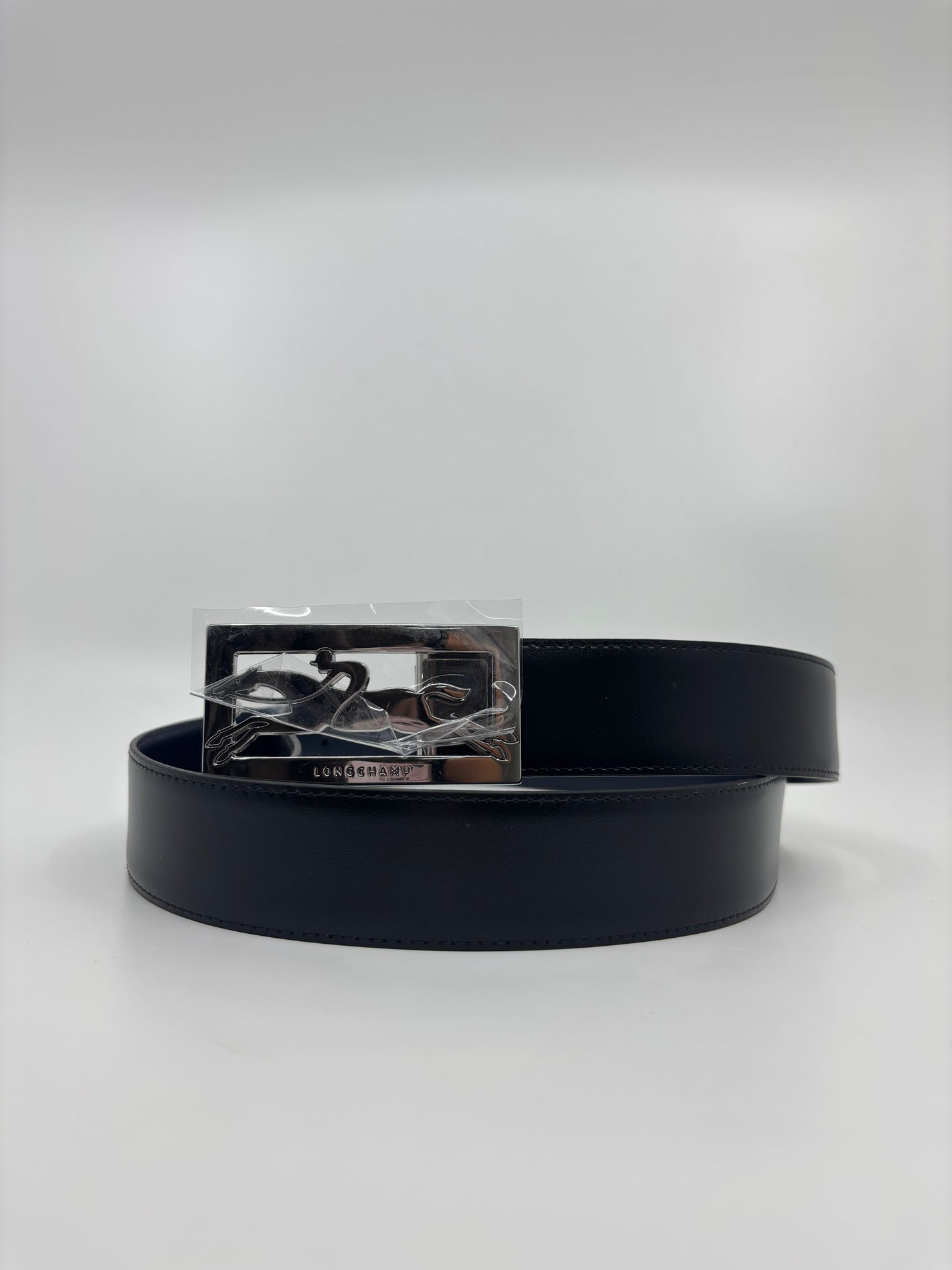 Cinturón reversible Delta Box Cuero Negro/Azuk marino Longchamp