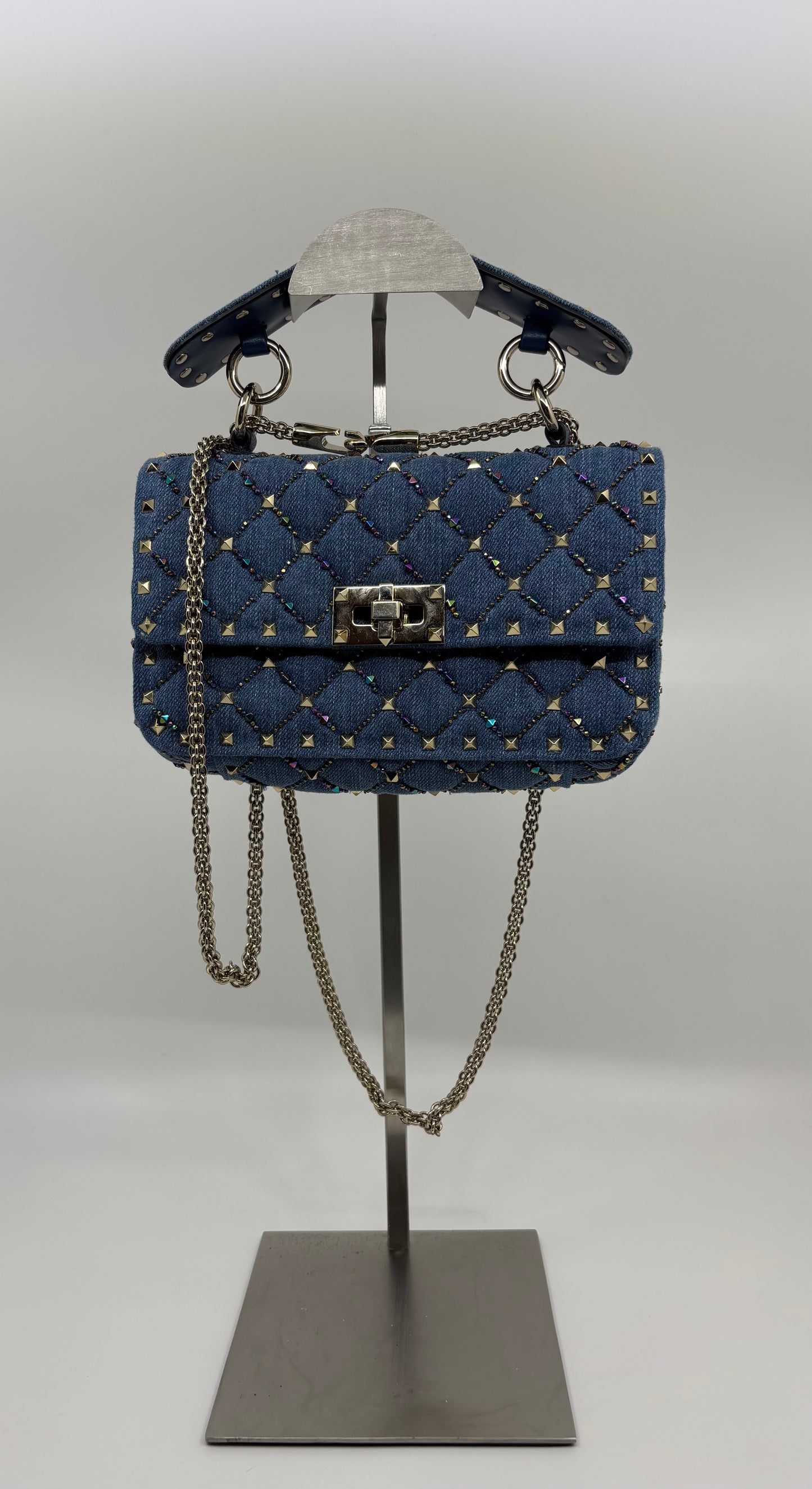 Bolso Valentino Garavani Rockstud Spike Small Denim