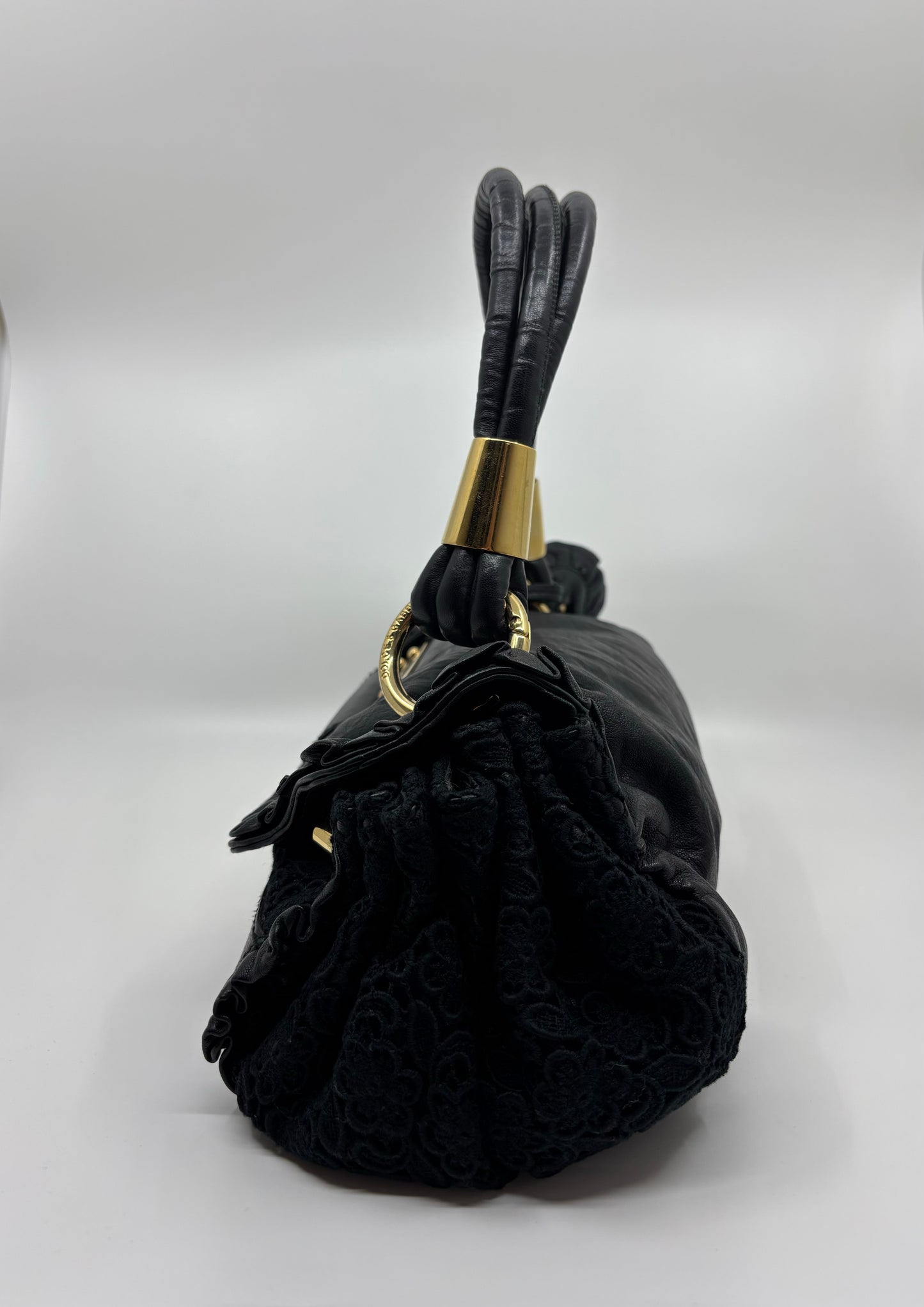 Bolso piel y encaje